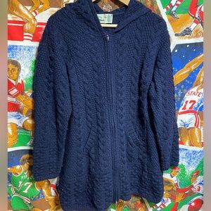 Vintage Irish Full Zip Wool Sweater